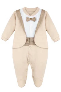 Baby Boy Footie Outfit with Bow Tie Tuxedo for Christmas Holidays - Picture 1 of 52