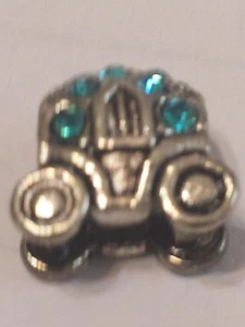 New European Charm Silver Teal Bling Princess Carriage. Buy1,19 more ship free! - Picture 1 of 3