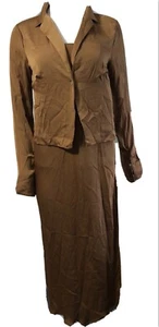 Free People 12 NWT Viktoria Skirt Top Set bronze msrp $200 maxi - Picture 1 of 12