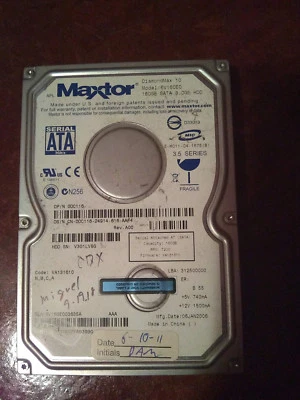 Maxtor 6V160EO 160GB, Internal, 7200 RPM, 3.5" Hard Drive, Storage, As-is - Image 1 of 2