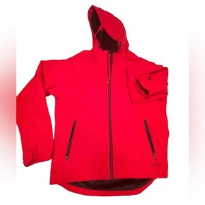 Double Diamond Jacket Unisex Ski Snow Fur-Lined Red Full Zip Hoodie Red Black - Picture 1 of 13