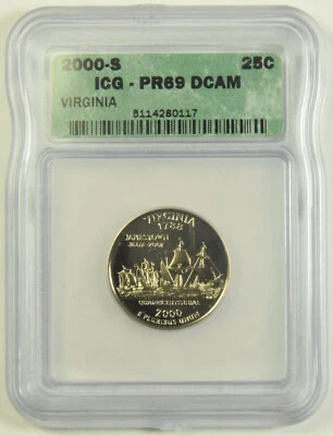 2000-S Virginia State Quarter ICG PR-69 DCAM #80117 - Image 1 of 2