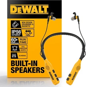 DEWALT 2-in-1 Nackenbügel Bluetooth Kopfhörer mit integrierten Lautsprechern, Baustelle tragbar - Bild 1 von 9