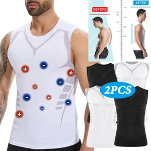 Men's Compression Shirts Athletic Sleeveless Tank Top Dry Fit Sports Base Layer - Picture 1 of 16