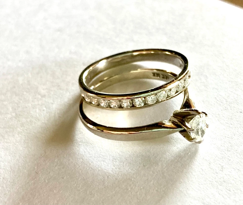 wedding ring sets for women 14k white gold - Image 1 of 4