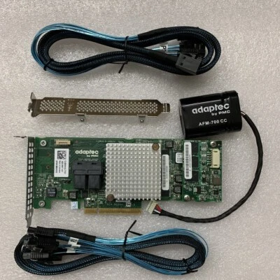 New ASR-8805 Adaptec 12 Gb/s  RAID Card + Flash Module AFM-700  + 2P 8643 cable - Image 1 of 4