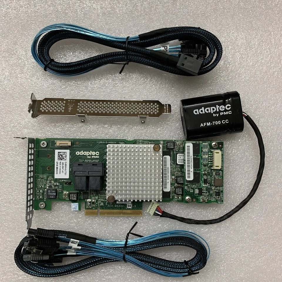 New ASR-8805 Adaptec 12 Gb/s  RAID Card + Flash Module AFM-700  + 2P 8643 cable - Image 1 of 4
