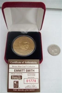 HIGHLAND MINT BRONZE MEDALLION EMMITT SMITH LIMITED EDITION COA 01778/25000 COIN - Picture 1 of 1