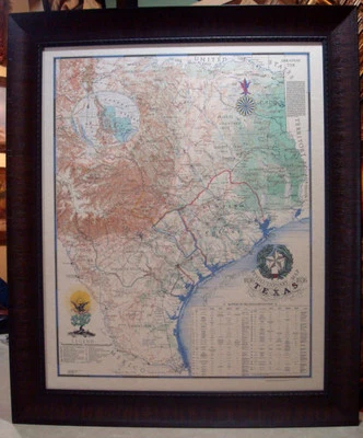 1836 REVOLUTIONARY MAP OF TEXAS FRAMED BY JOHN DAVIS - Image 1 of 4