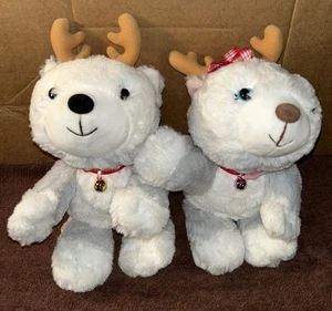 Peluche Hallmark Jingle Husky grigio bianco cucciolo cane ragazzo e ragazza orecchie di renna peluche - Foto 1 di 11