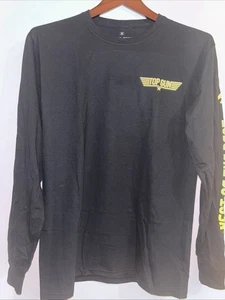 Paramount, Top Gun Logo , Black Mens Long Sleeve T-Shirt, Yellow Logo Size M - Picture 1 of 6