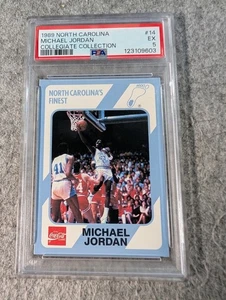 Carolina del Norte 1989 Michael Jordan #14 PSA 5 EX UNC Tar Heels Coca-Cola - Imagen 1 de 1