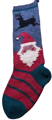 Medias de punto Christmas Cove Designs 100 % lana Richmond Maine EE. UU. Papá Noel acogedoras Foto 1 de 4