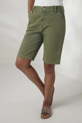 Pantalones Cortos Chinos Coldwater Creek Ligeros 11" Algodón Oliva 7.5 Entrepierna Talla 6 NUEVO Foto 1 de 4