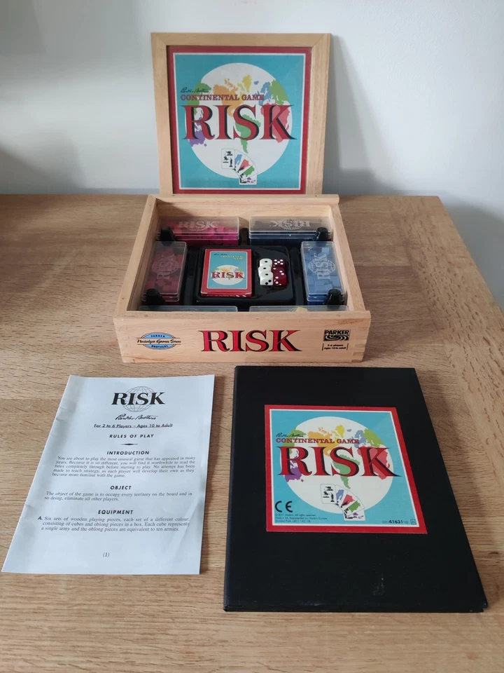 Risk Continental Nostalgia Edition Board Game Parker Brothers Wooden Box. - Image 1 of 4