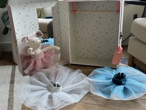 Moulin Roty Suitcase Mouse Doll Ballerina Tutu Small Stuffie Set Soft Plush - Picture 1 of 13