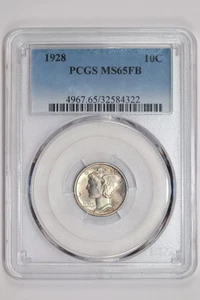 1928 MERCURY DIME PCGS MS65 FB - Picture 1 of 2