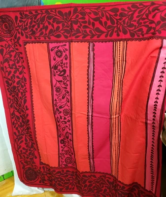 Ikea Vinterfint Tablecloth 100% Cotton Red/Pink/Orange/Black 57" x 94" Rectangle - Image 1 of 4