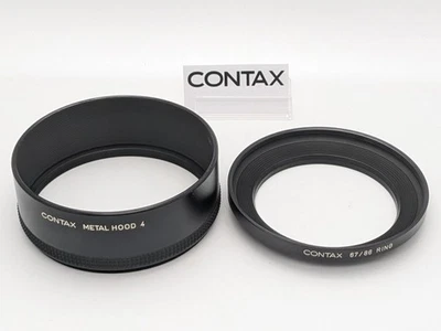 [MINT] Contax Metal Hood 4 + 67/86 Adapter Ring Set for 85/1.4 100/2 from Japan - Image 1 of 4