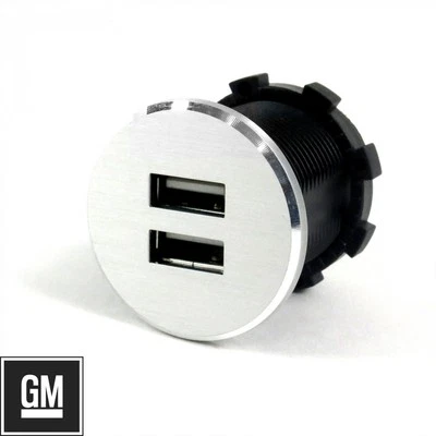 Billet Dual USB Power Outlet 12V Volt fits GM Chevy Buick Hot Rod Custom Street - Image 1 of 4