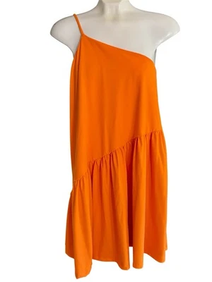 Платье Susana Monaco Gather Flare на одно плечо Popsicle оранжевое объемное размер средний - Изображение 1 из 4