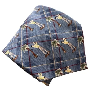 "Corbata a cuadros Tommy Bahama vintage golf palma tropical diamante 4"" con" - Imagen 1 de 3