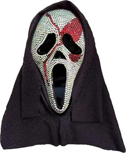 Fun World Unisex Adult Ghost Face Scream Crystal Bloody Bling Halloween Mask - Picture 1 of 4