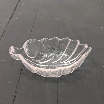 Cuenco de cristal vintage Orrefors Eden hoja Suecia Foto 1 de 3