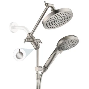 Rain Shower Head with Handheld Spray Built-in Power Wash, High Pressure Dual ... - Picture 1 of 6