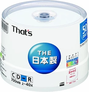Taiyo Yuden That's CD-R for data 40x speed compatible with 700MB inkjet 50 CDs - Picture 1 of 2