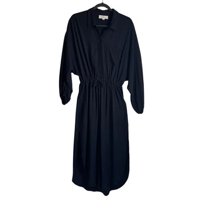 L*Space Logan Black Button Front Maxi Swim Cover Up Shirt Dress Resort Wear Sz M - Image 1 of 4