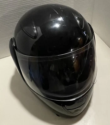M2R Motorcycles Black Gloss Full Motorcycle Helmet Clear Face Shield Taiwan L XL - Image 1 of 4