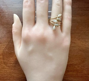 Anello cocktail vintage designer ESPO 18k HGE finto opale misura 8,75 - Foto 1 di 7