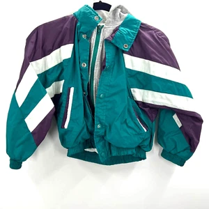 Vintage New Face Lined Wind Jacket Light Hooded 90's Girls Boys Kids Size Small - Picture 1 of 9