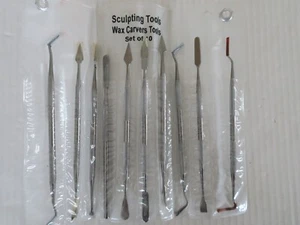 SET DE 10 OUTILS DE SCULPTURE - SCULPTING TOOLS - WAX CARVERS TOOLS - SET OF 10 - Picture 1 of 3