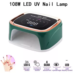 Cordless Wireless Rechargeable LED/UV NailLamp Nail Gel Polish Light Dryer Green - Picture 1 of 11
