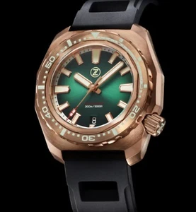 New Zelos HAMMERHEAD V3 300M Bronze EMERALD GREEN 44mm Watch DEALER & WARRANTY* - Picture 1 of 4