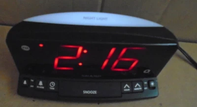 Sharp Alarm Clock with Night Light - Easy to See Large Numbers, RED LED Display - Image 1 of 4