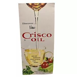 Vintage Crisco Oil Pamphlet Recipe Cookbook Tri fold Advertising - Picture 1 of 11