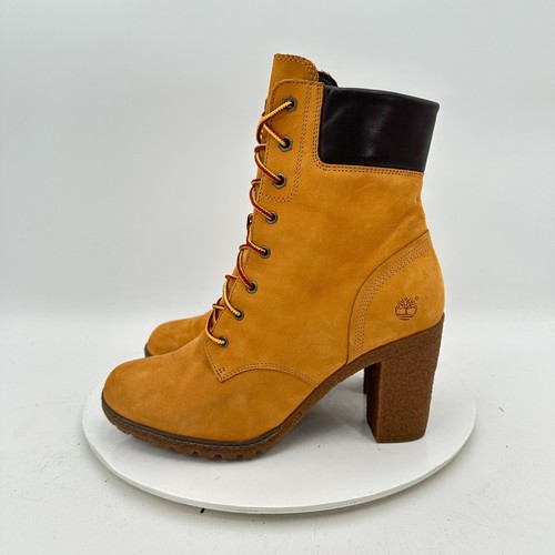 Stivali Timberland Glancy 6 pollici donna taglia 10W 8715A pelle di grano blocco tacco alto