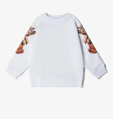 Burberry Kids Sweatshirt Girls White Size 10Y Long Sleeve 100% Cotton Crew Neck - Image 1 of 4