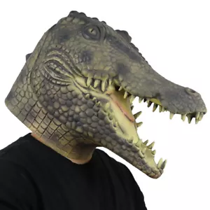 Halloween Latex Krokodile Maske Cosplay Requisiten Kopfbedeckung Maskerade Kostüme Party - Bild 1 von 13