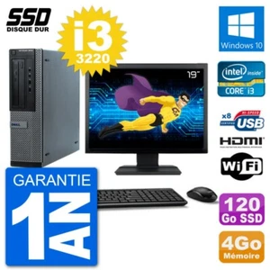 PC DELL 3010 Dt Screen 19 " i3-3220 RAM 4Go SSD 120Go HDMI Windows 10 Wifi - Zdjęcie 1 z 3