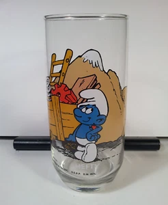 Vaso para beber de colección pesado pitufo coleccionable 1983 promoción de Peyo Hardee - Imagen 1 de 5