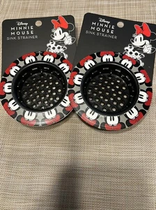 2 Sets of DISNEY Minnie MOUSE SINK STRAINER  BLACK SINK PLASTIC SET NEW - Picture 1 of 8