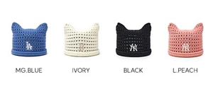 MLB Korea Crochet Meow Beanie Hat NY LA Boston |4 Colors Summer Cap - Picture 1 of 16