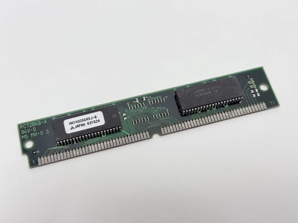 Mitsubishi MH1M325CJXJ 4MB 72 Pin SIMM RAM Stick Vintage Memory Module Japan Ear - Image 1 of 1