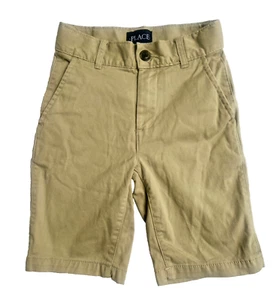 The Children's Place Boys Dress Uniform Shorts Button Long Bermuda Khaki -Size 6 - Picture 1 of 9