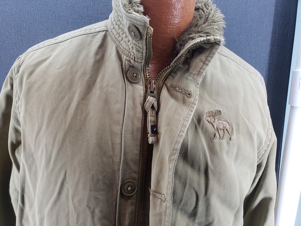 Chaqueta Abercrombie Nueva York Juvenil Adirondack XL "Piel" Forro Tostado Caqui De Colección Foto 1 de 4