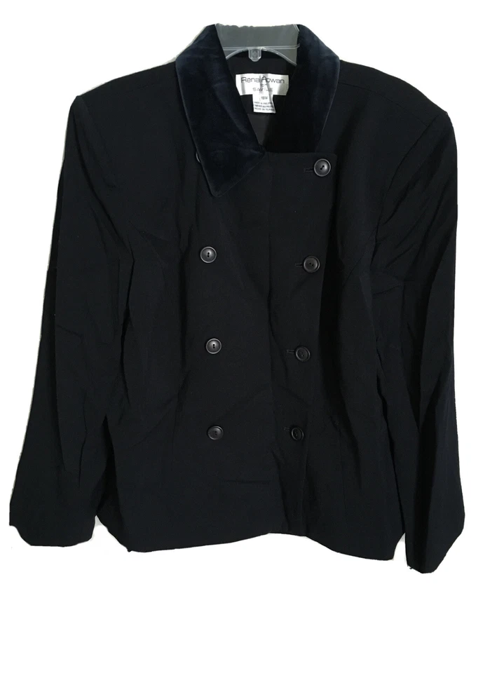 Rena Rowan For Saville Jacket Top/ Size 18W Shoulder Pads 100% Wool Outer - Image 1 of 4